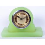 VINTAGE 20TH CENTURY GREEN ONYX MANTEL CLOCK