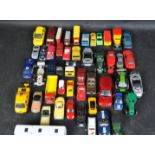 COLLECTION OF VINTAGE DIE-CAST PLAYWORN CARS, TRUCKS,, VANS