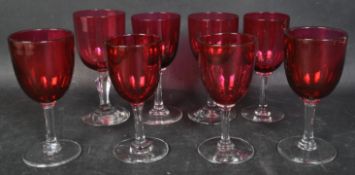 ASSORTMENTO OF VINTAGE CRANBERRY DESSERT GLASSES