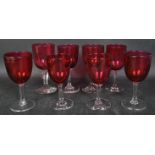 ASSORTMENTO OF VINTAGE CRANBERRY DESSERT GLASSES