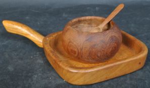 MID CENTURY DANISH WIGGERS TEAK SALT CELLAR & ANOTHER