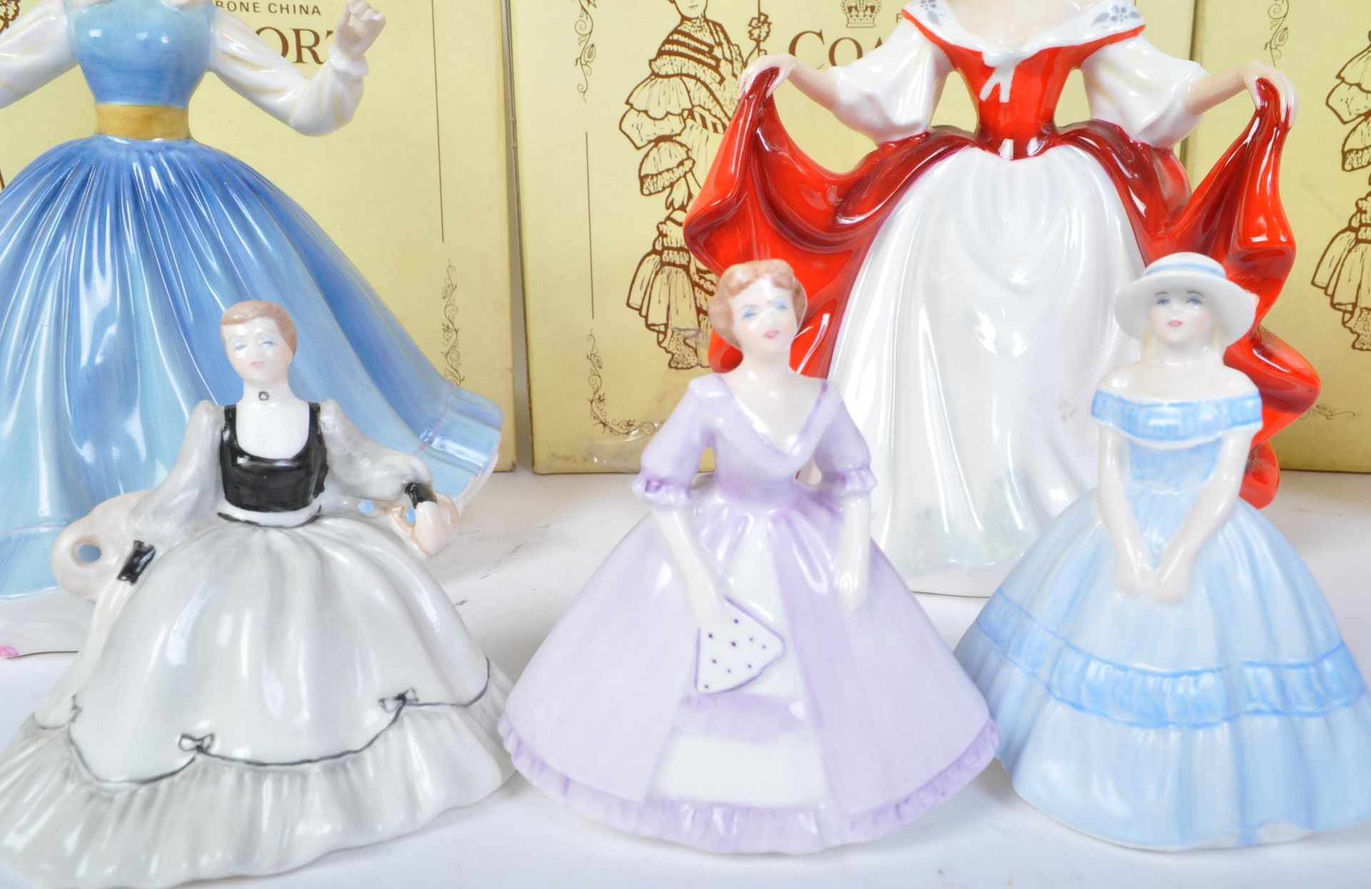 COLLECTION OF COALPORT BONE CHINA LADY FIGURINES - Image 5 of 6