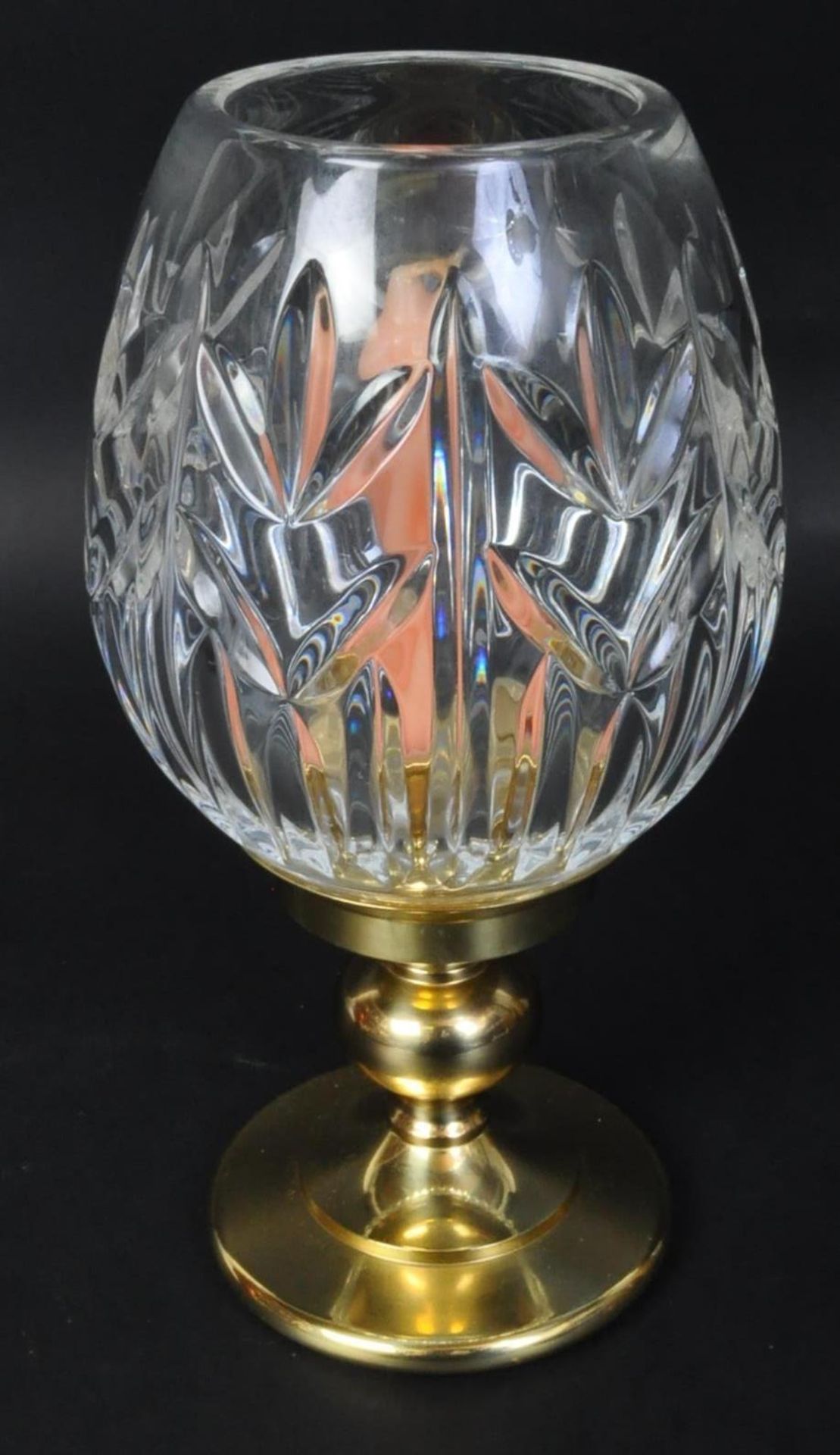 WATERFORD CRYSTAL & BRASS CANDLE HOLDER