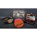 ASSORTMENT OF VINTAGE LACQUERED CHINESE JEWELLERY BOXES