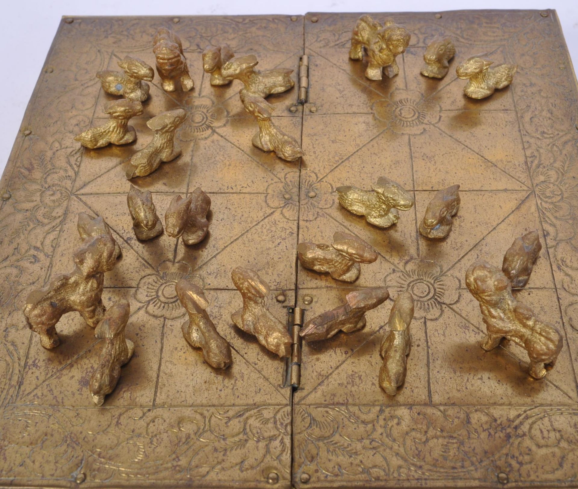 NEPALESE BRASS BAGH CHAL BOARD GAME WITH PIECES - Image 3 of 4