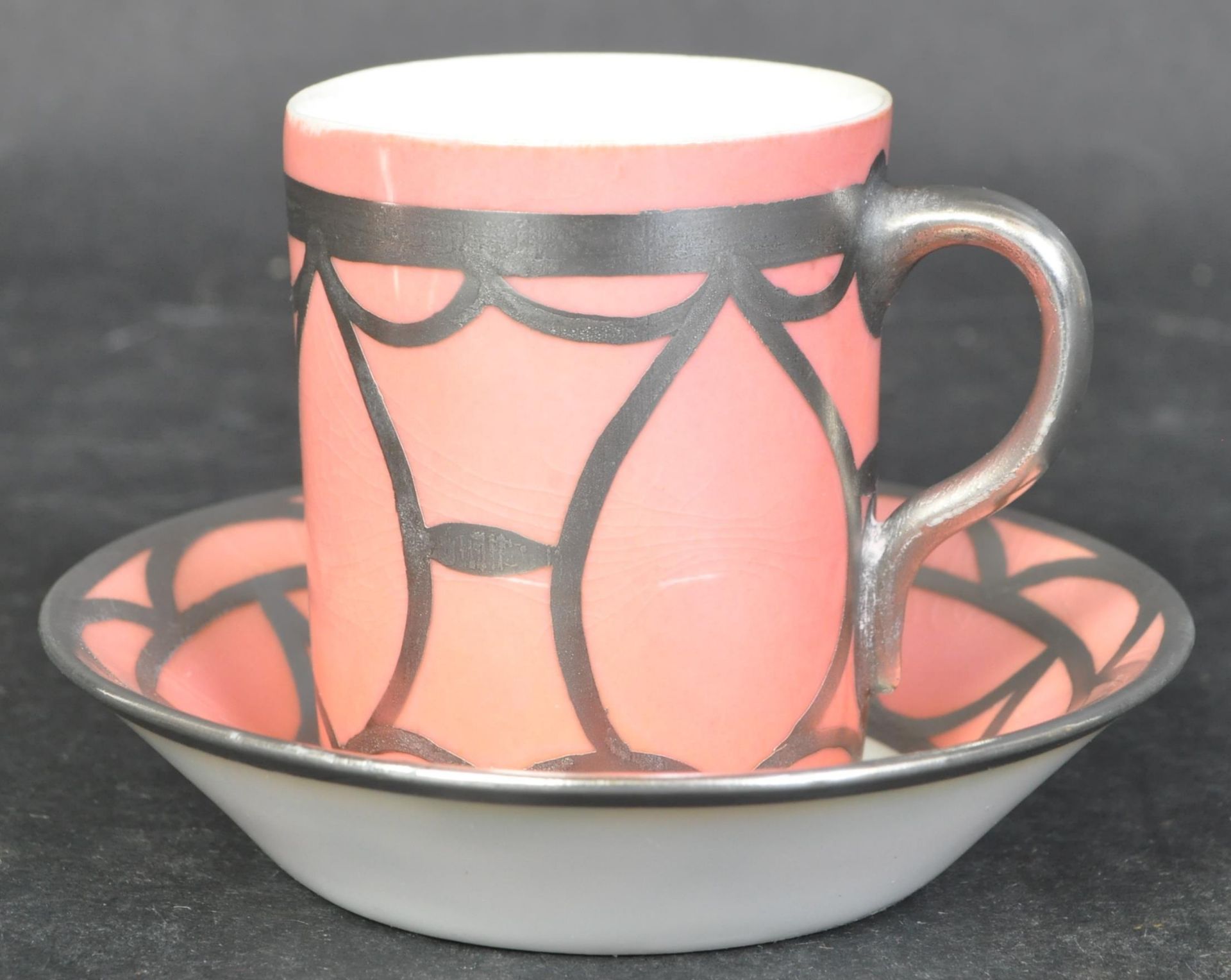 ROYAL WORCESTER ART DECO BONE CHINA COFFEE SERVICE - Image 2 of 4