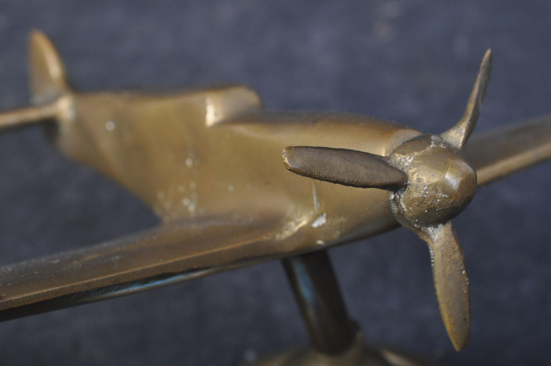 20TH CENTURY BRASS TRENCH ART SPITFIRE ORNAMENT - Image 4 of 5