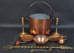 COLLECTION OF 19TH CENTURY BRASS & COPPER ITEMS