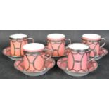 ROYAL WORCESTER ART DECO BONE CHINA COFFEE SERVICE