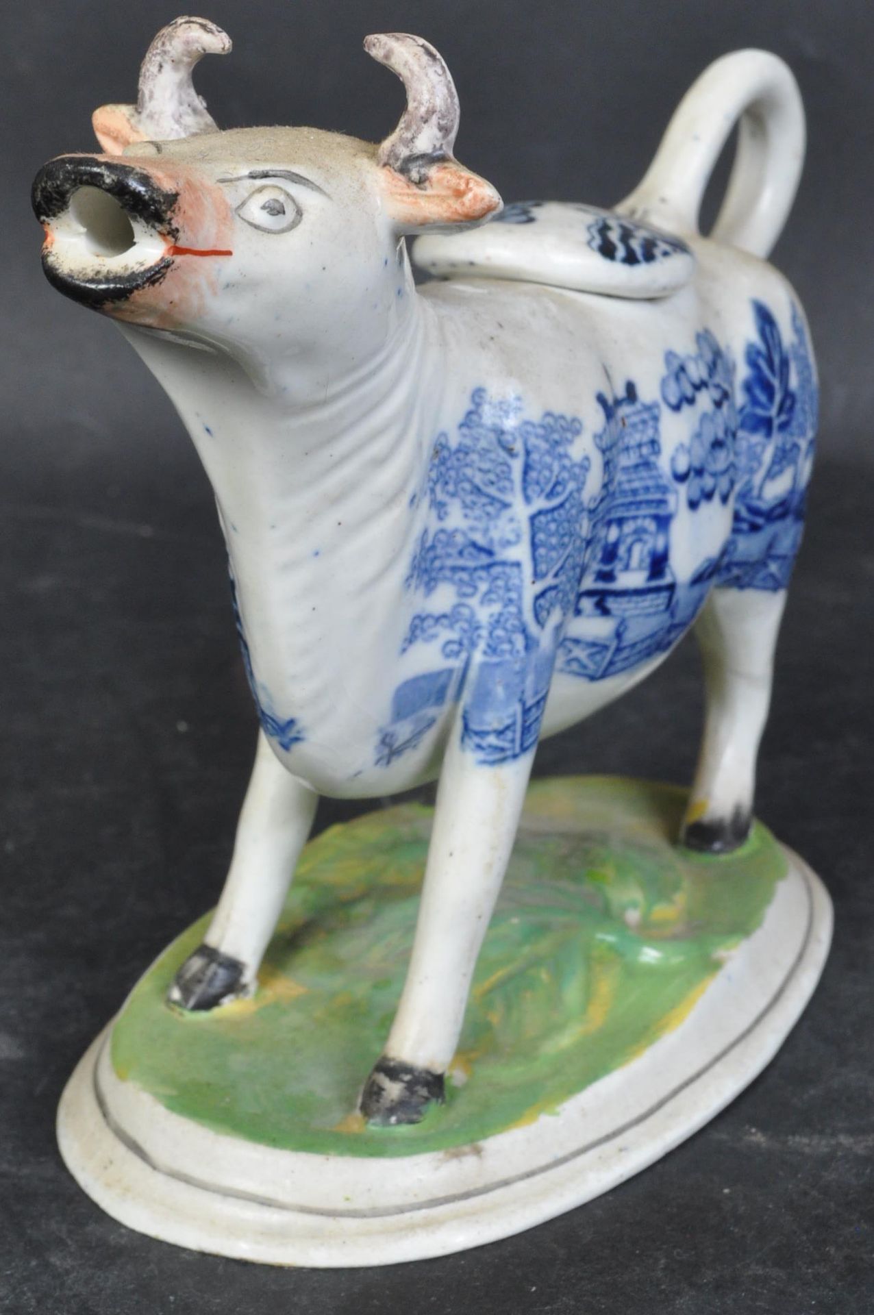 19TH STAFFORDSHIRE PORCELAIN COW CREAMER FIGURE - Image 4 of 4