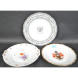 THREE 19TH CENTURY & LATER PORCELAIN PLATES - MINERVA - MEISSEN