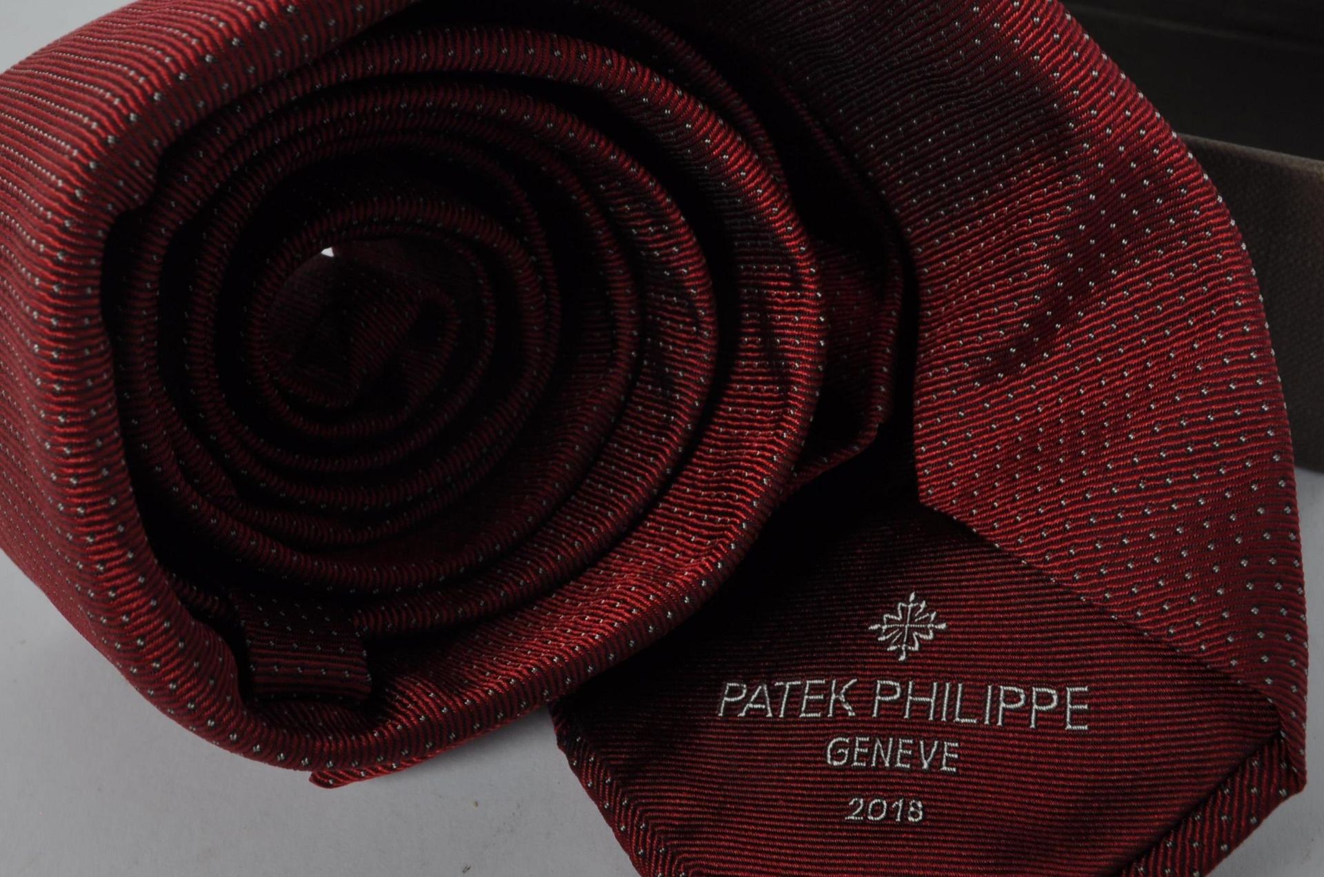 PHILLIPE PATEK GENEVE 2018 BURGUNDY TIE IN BOX