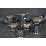 ART DECO SILVER PLATED TEA SET TOGETHER WITH OTHER