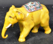 SAMPSON OF PARIS - CHINESE YELLOW FAMILLE ROSE ELEPHANT