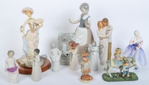 ASSORTMENT OF VINTAGE ENGLISH & CONTINENTAL CHINA FIGURES