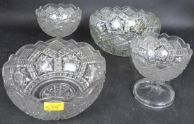 19TH CENTURY CUT GLASS ITEMS - TWO CENTREPIECE BOWLS