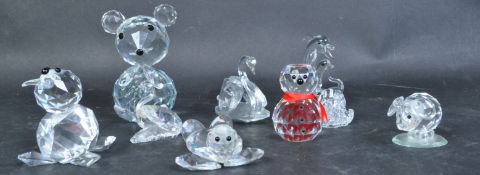COLLECTION OF 20TH CENTURY SWAROVSKY & OTHER GLASS STATUETTES