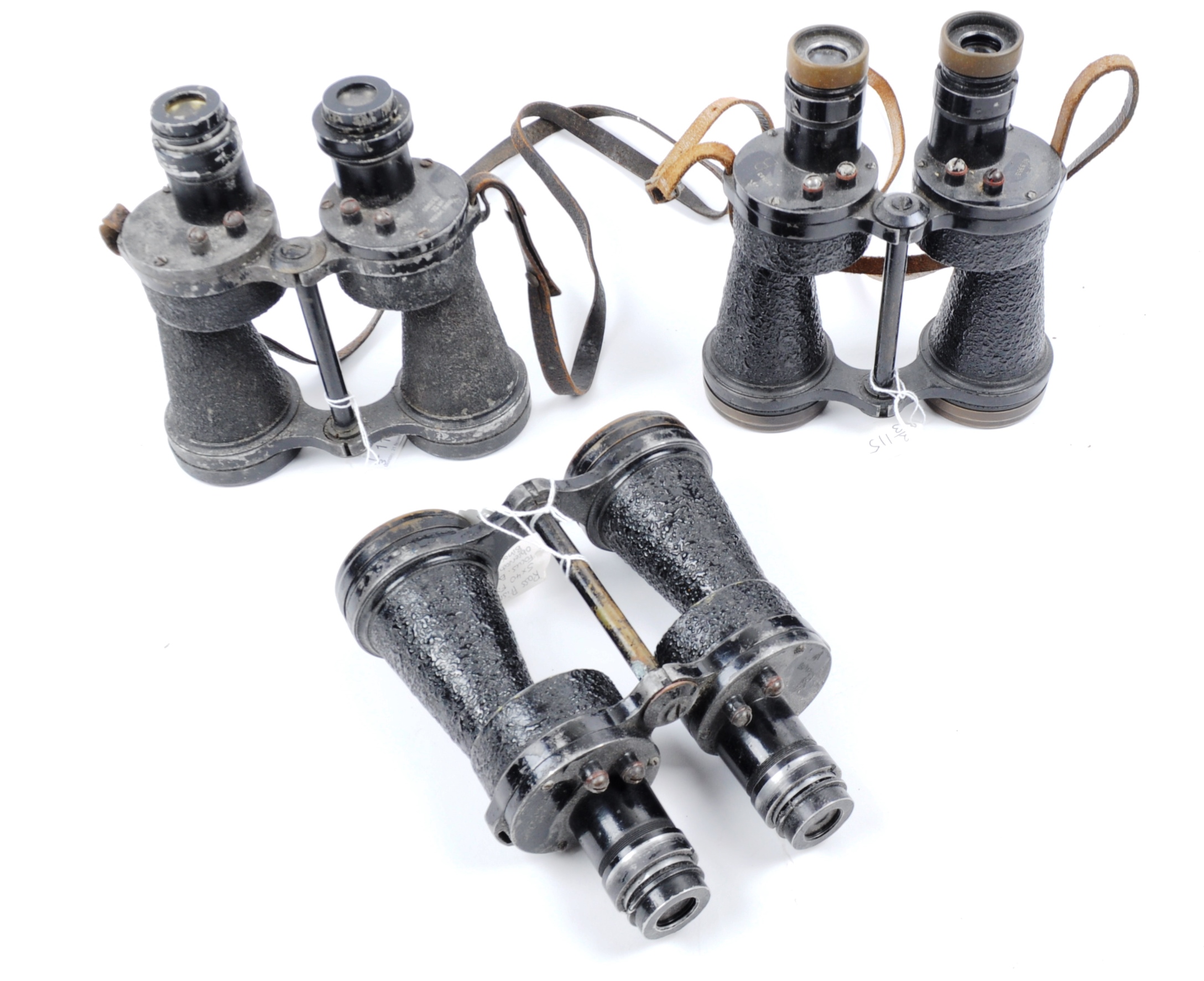 COLLECTION OF WWII SECOND WORLD WAR 3 X ROSS LONDON MARK IV RAF BINOCULARS - Image 2 of 5