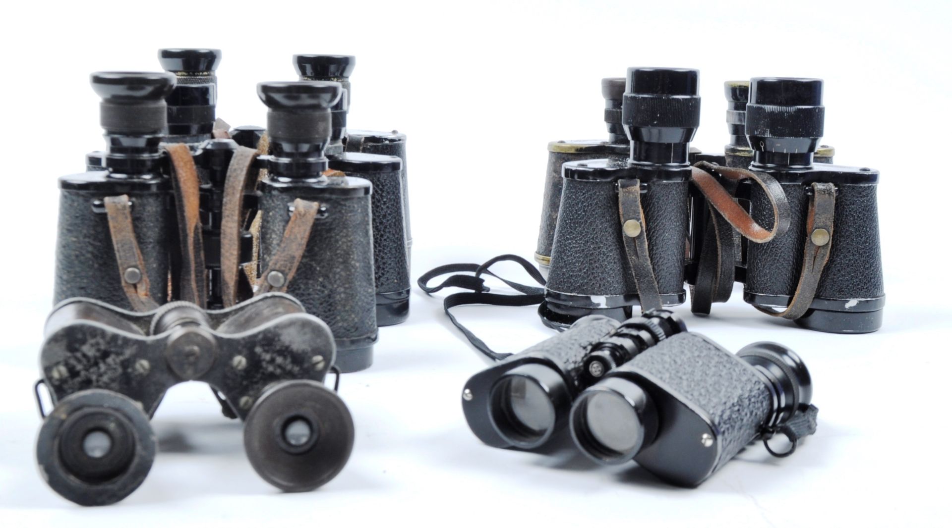 COLLECTION OF ASSORTED BINOCULARS INCLUDING MILITARY ISSUE