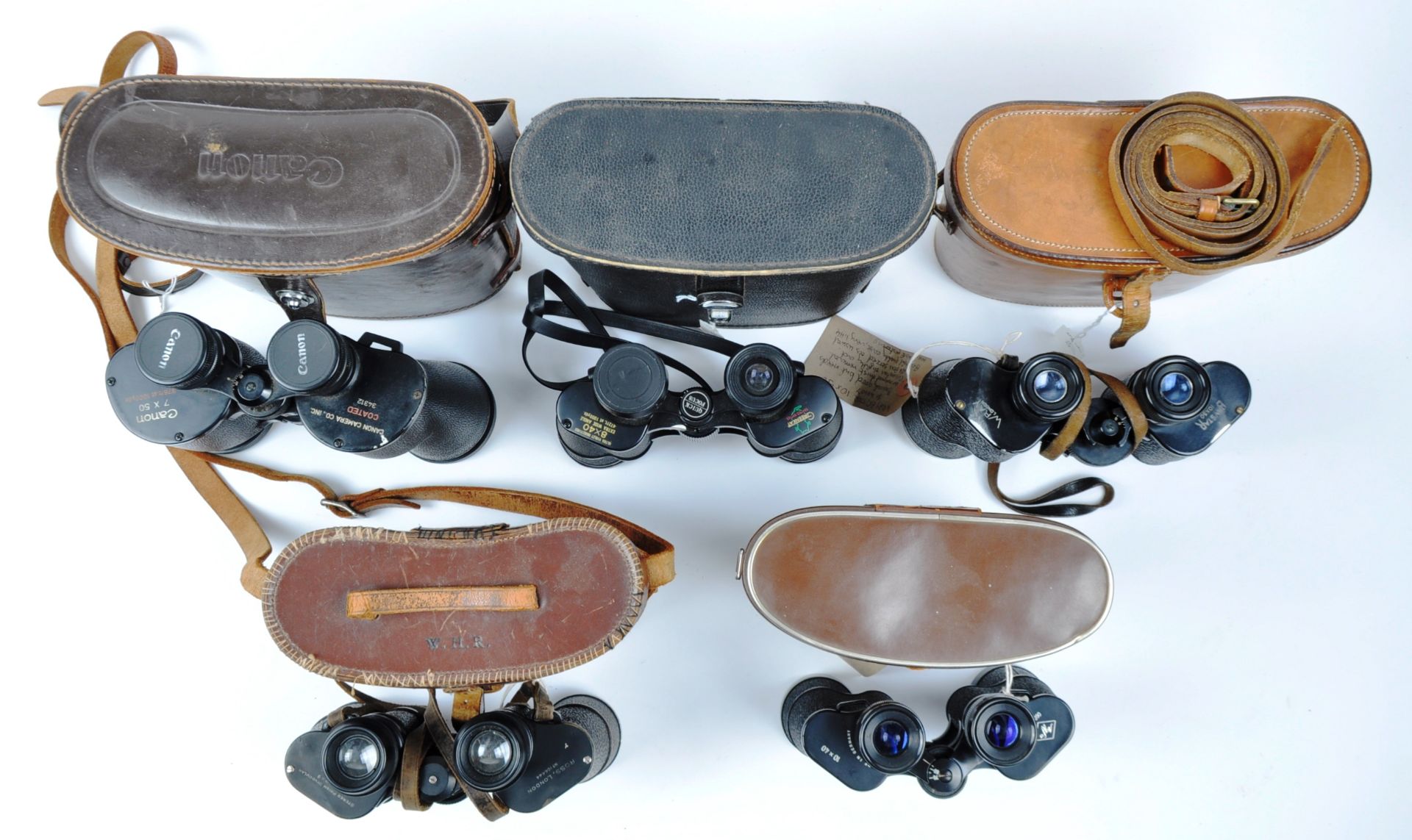 COLLECTION OF ASSORTED CASED VINTAGE BINOCULARS