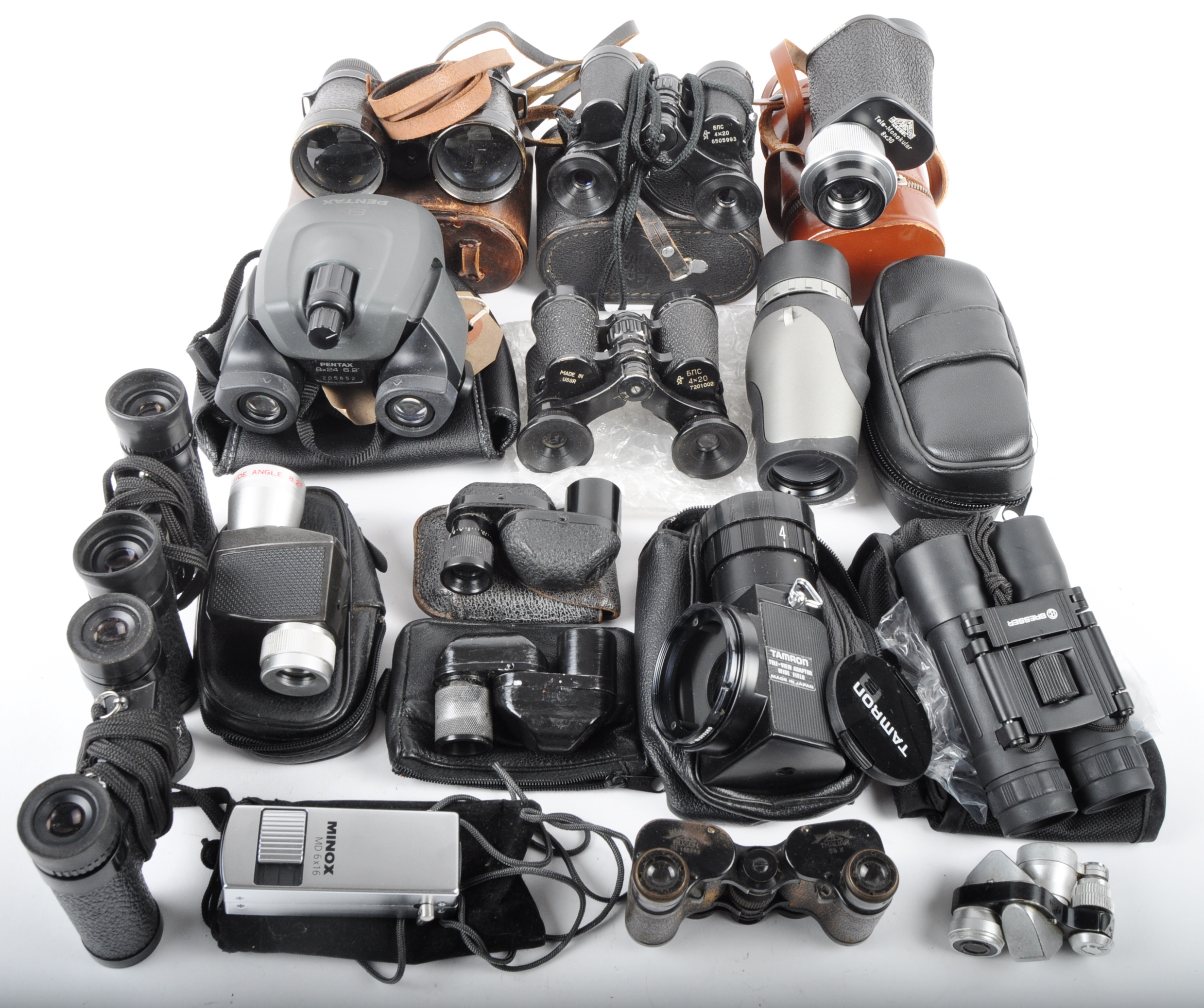 MIXED COLLECTION OF MINIATURE BINOCULARS & MONOCULARS