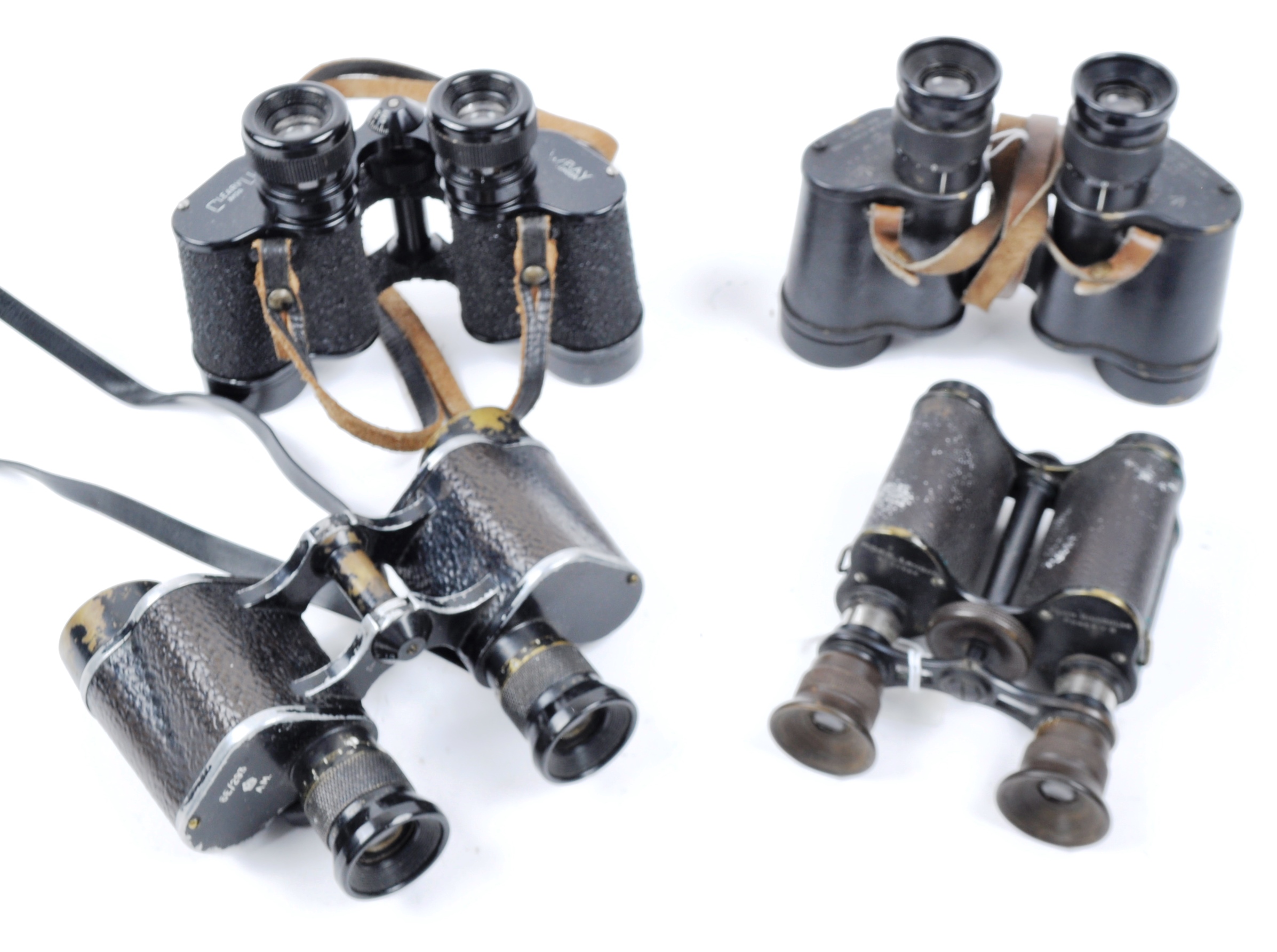 COLLECTION OF ASSORTED VINTAGE BINOCULARS INCLUDING MILITARY ISSUE - Image 2 of 5