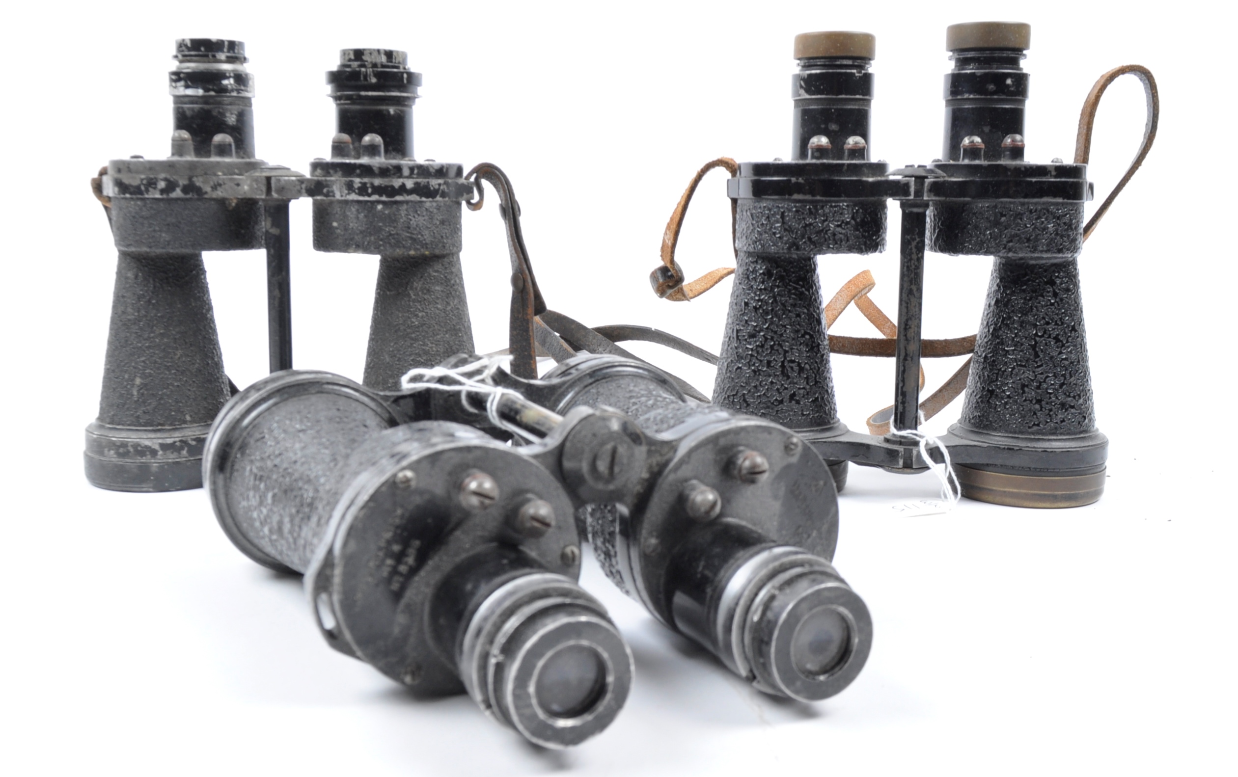 COLLECTION OF WWII SECOND WORLD WAR 3 X ROSS LONDON MARK IV RAF BINOCULARS