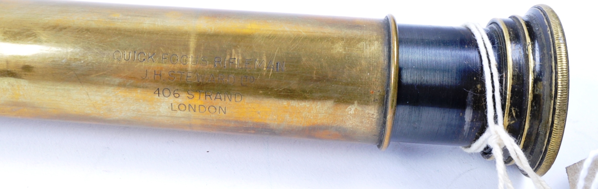 EARLY 20TH CENTURY J H STEWARD 3 DRAW RIFLEMAN QUICK FOCUS TELECOPE - Image 2 of 5