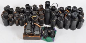 MIXED COLLECTION OF VINTAGE BINOCULARS INCLUDING MILITARY ISSUE