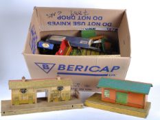 COLLECTION OF VINTAGE HORNBY TINPLATE TRACKSIDE ACCESSORIES