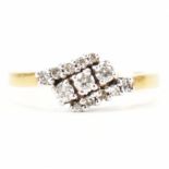 HALLMARKED 18CT GOLD & DIAMOND CLUSTER RING