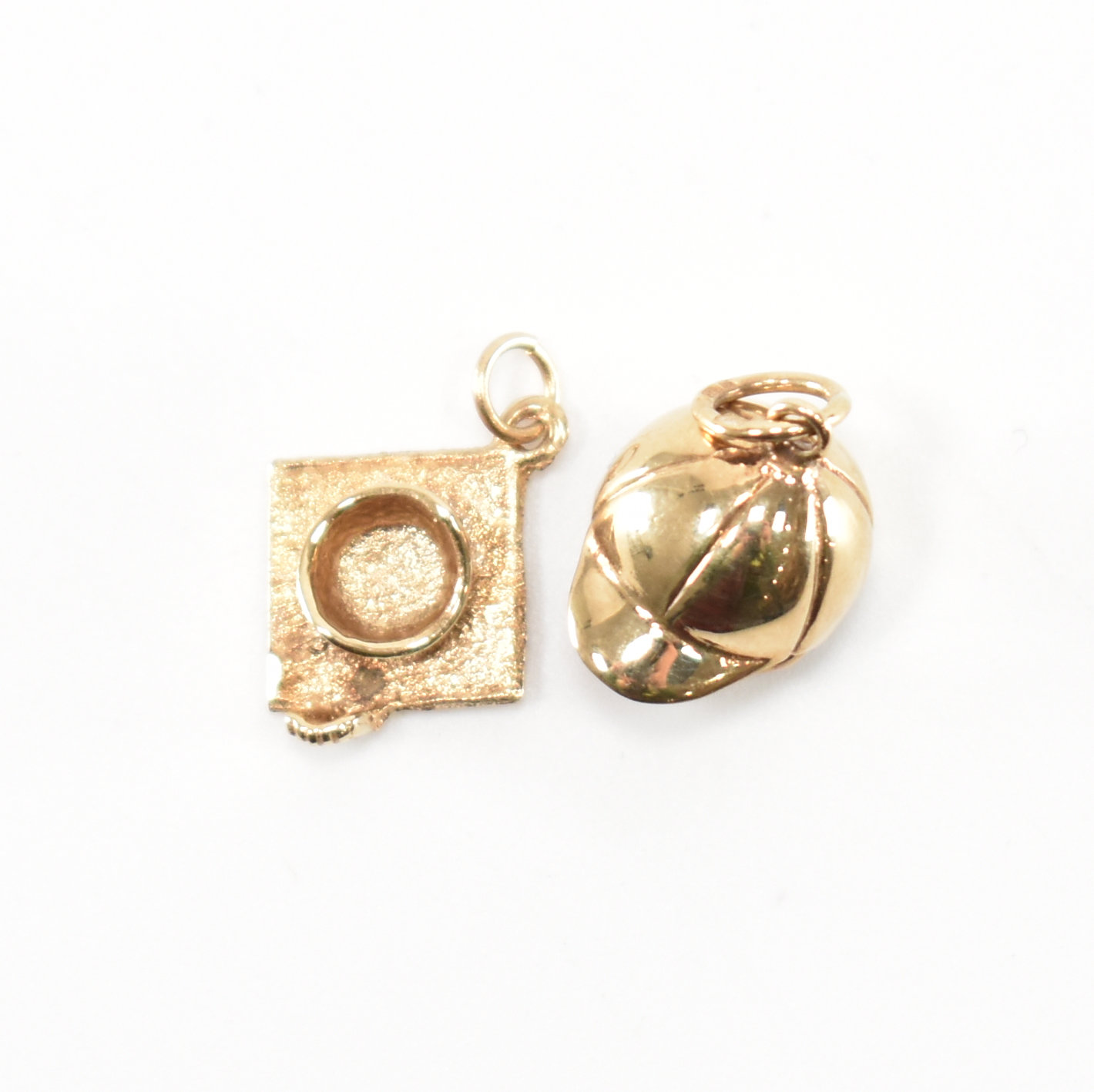 TWO HALLMARKED 9CT GOLD PENDANT CHARMS