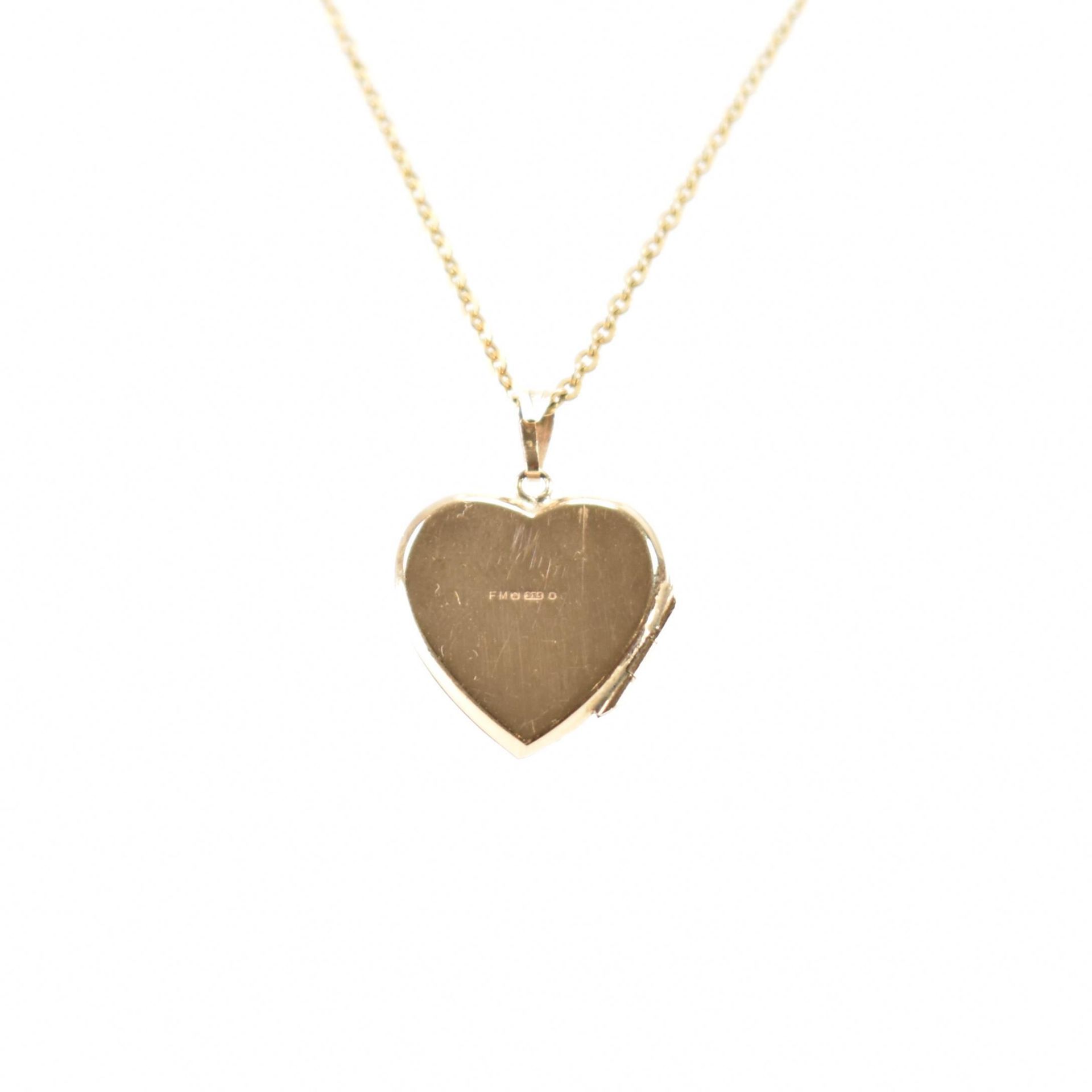 HALLMARKED 9CT GOLD HEART LOCKET & NECKLACE CHAIN - Image 2 of 5