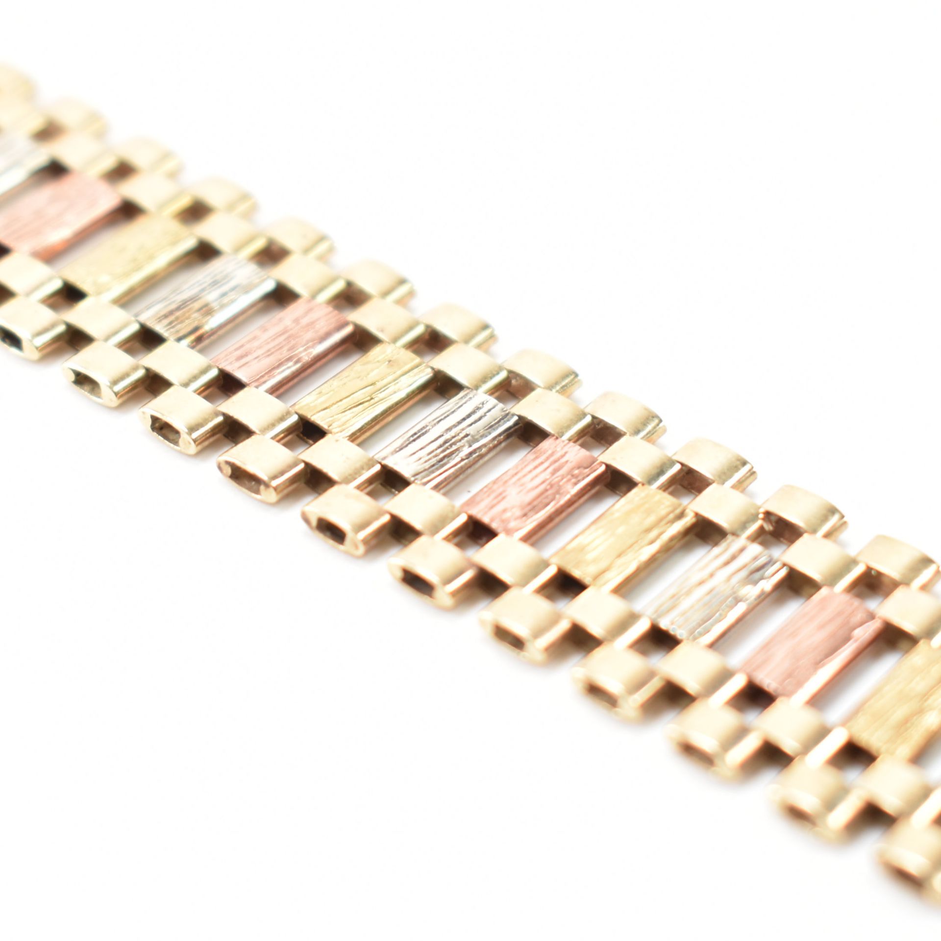 HALLMARKED 9CT TRI TONE GOLD CHAIN BRACELET