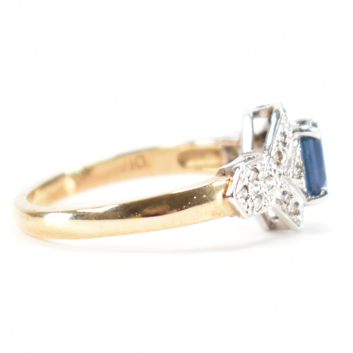 HALLMARKED 9CT GOLD SAPPHIRE & DIAMOND RING - Image 5 of 9