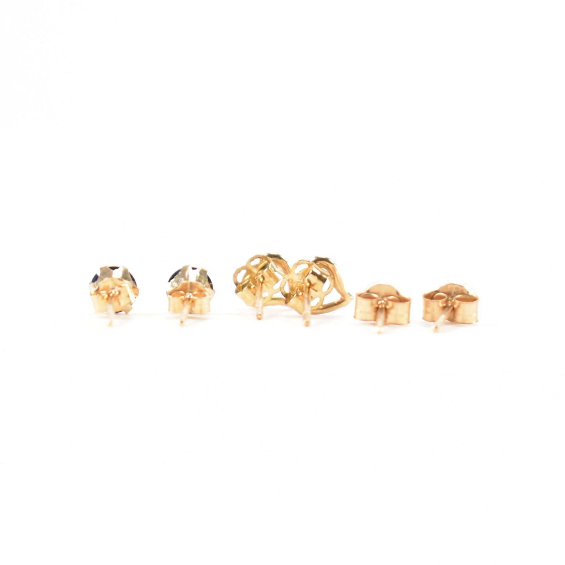 THREE PAIRS OF 9CT GOLD EARRINGS - Image 2 of 2