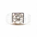 1940s ART DECO WHITE GOLD & DIAMOND SOLITAIRE RING 1.14CT