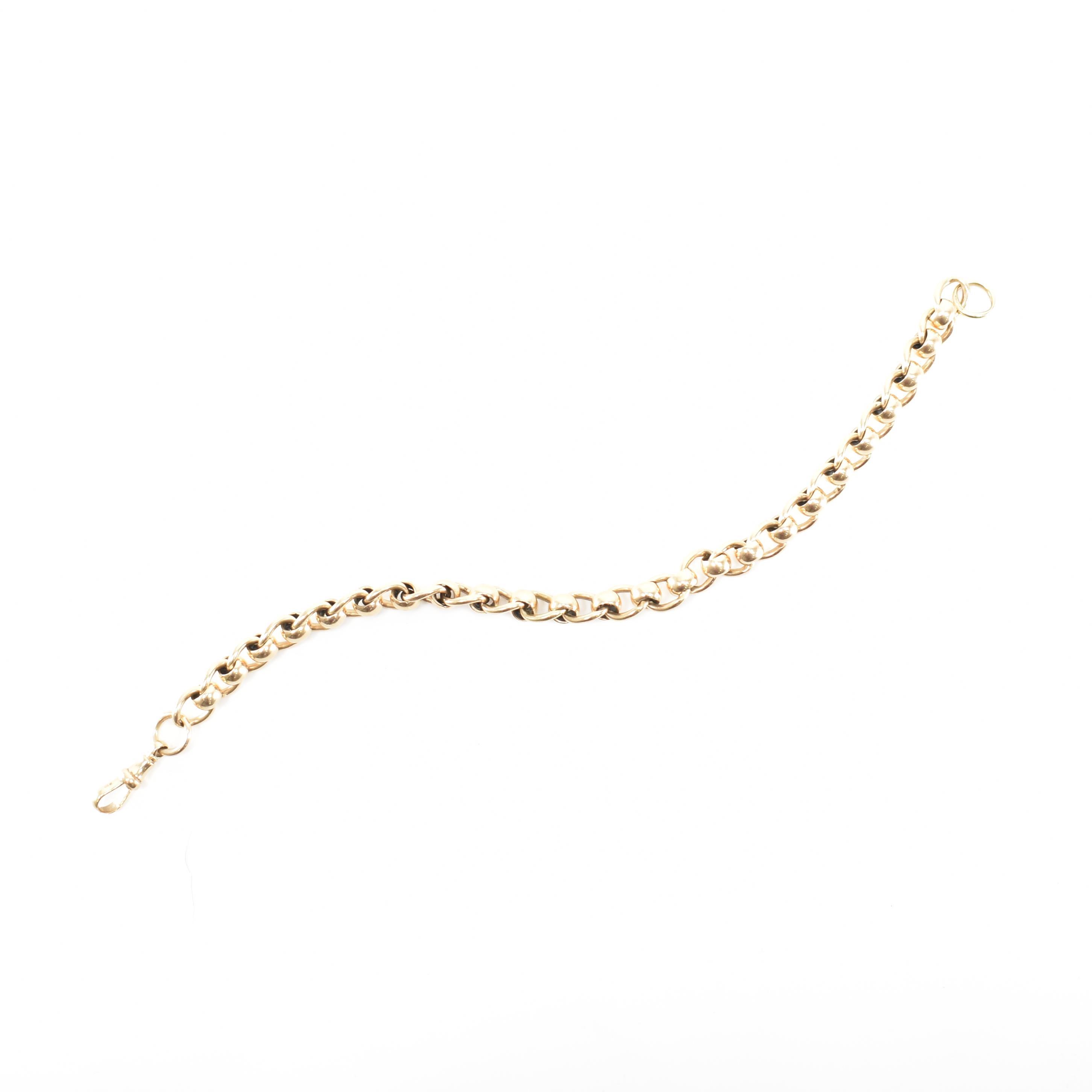 9CT GOLD FANCY LINK WATCH CHAIN BRACELET - Image 2 of 2