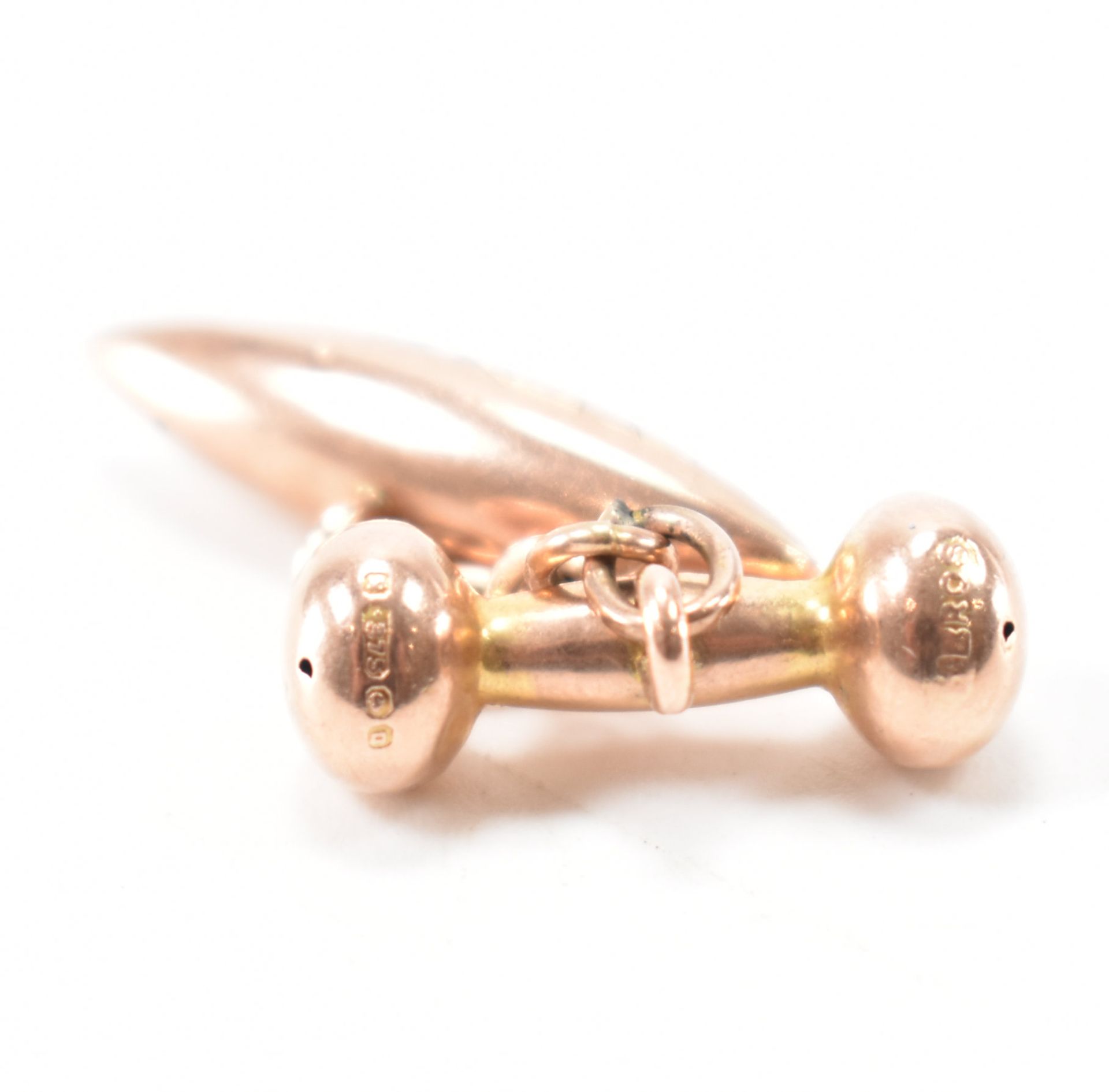 HALLMARKED 9CT ROSE GOLD CUFFLINKS - Image 4 of 5