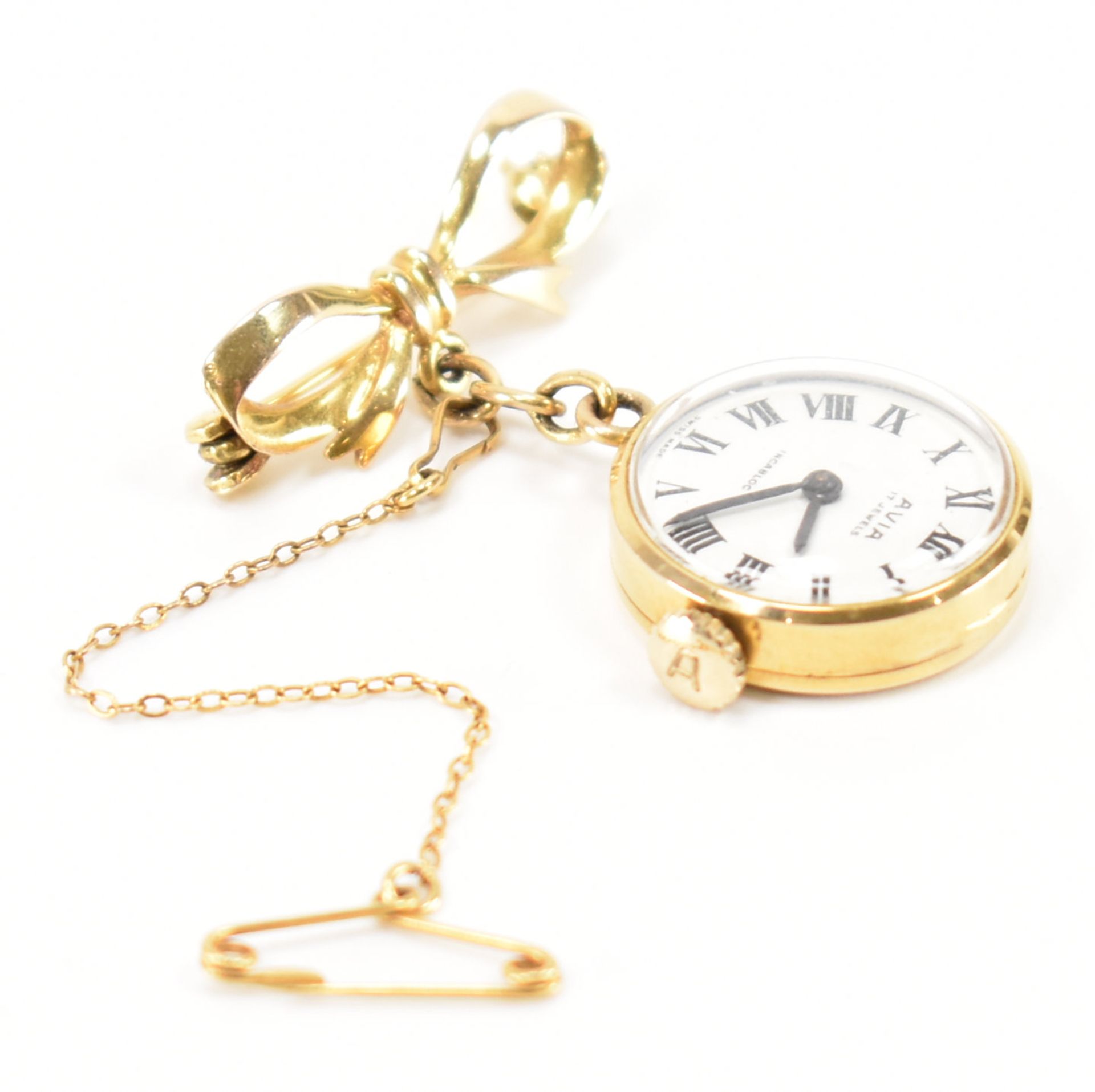 HALLMARKED 9CT GOLD AVIA NURSES WATCH BROOCH - Image 3 of 7