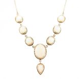 HALLMARKED 9CT GOLD & OPAL FESTOON COLLAR NECKLACE