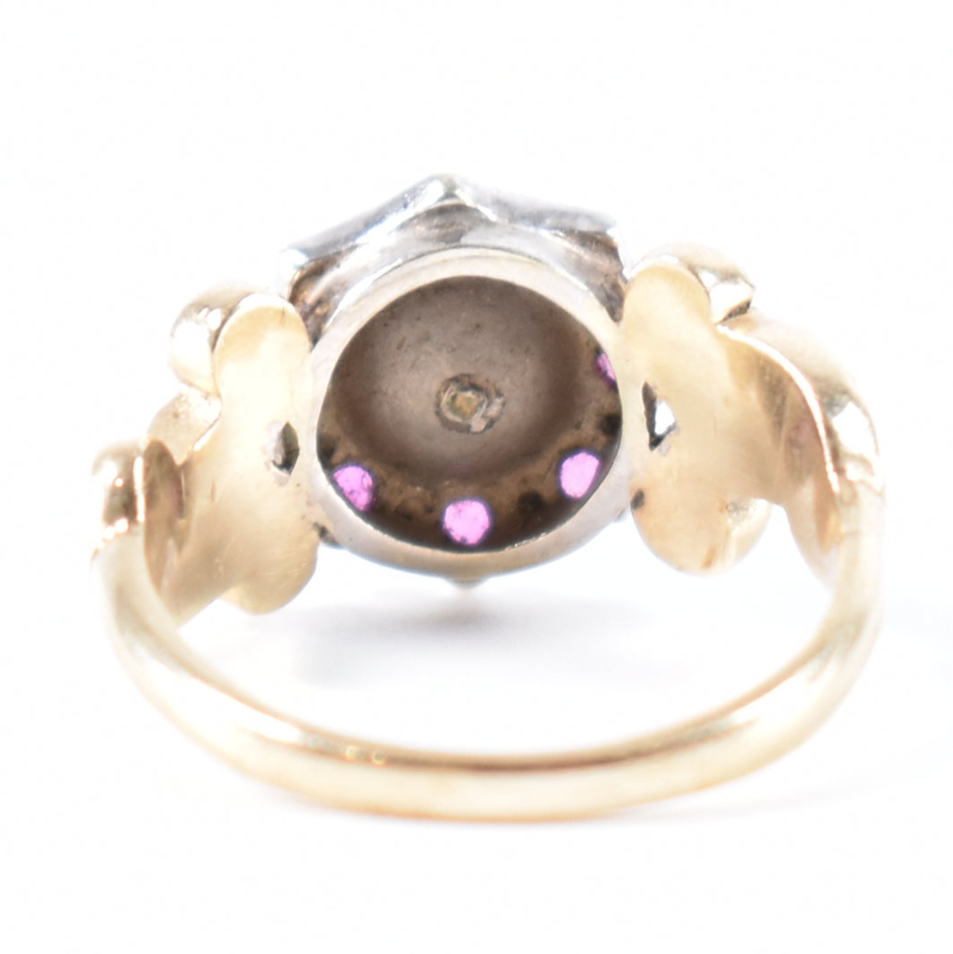 HALLMARKED 9CT GOLD PEARL RUBY & DIAMOND RING - Image 3 of 8