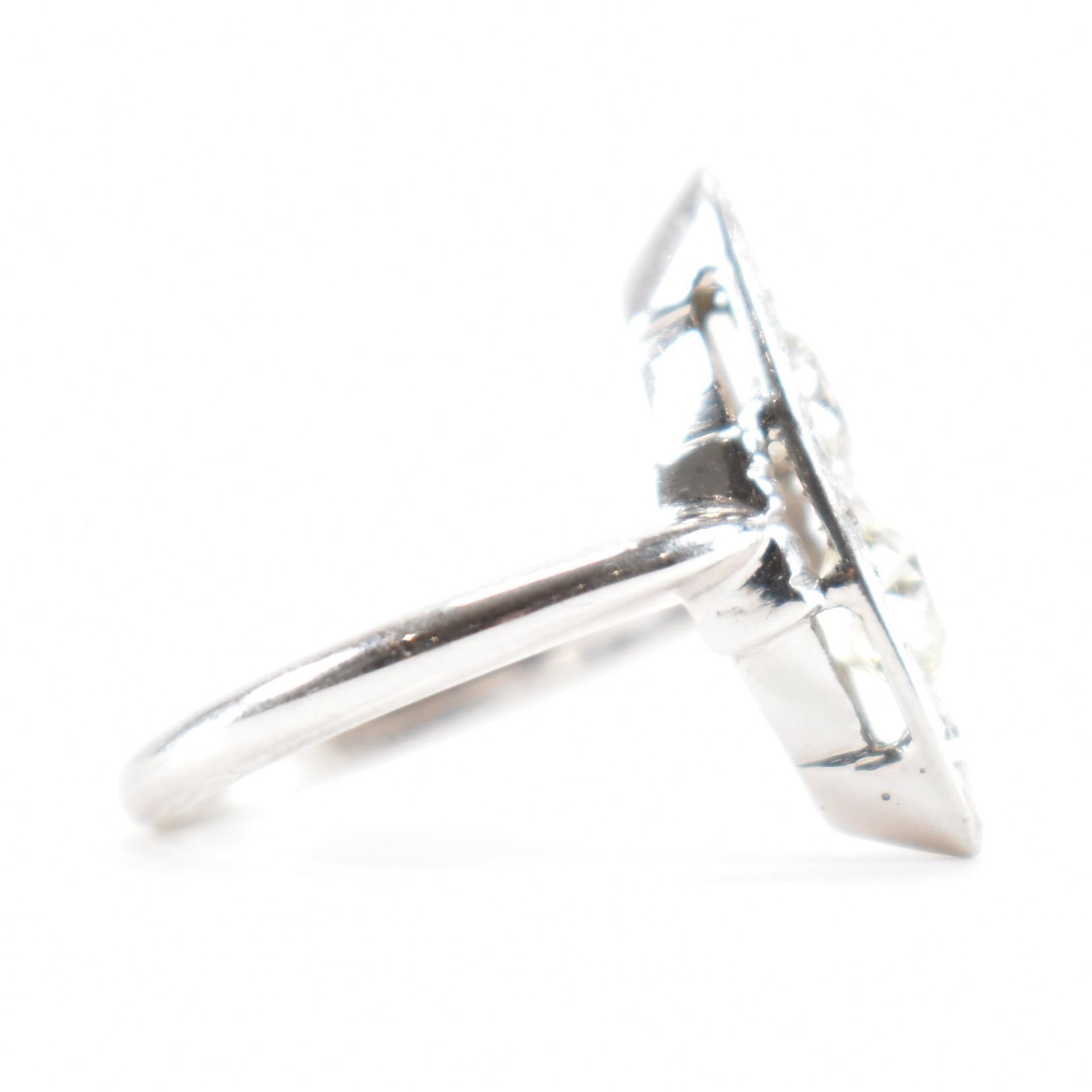 WHITE GOLD & DIAMOND NAVETTE RING - Image 5 of 8