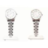 TWO SEKONDA STAINLESS STEEL NURSES WATCHES