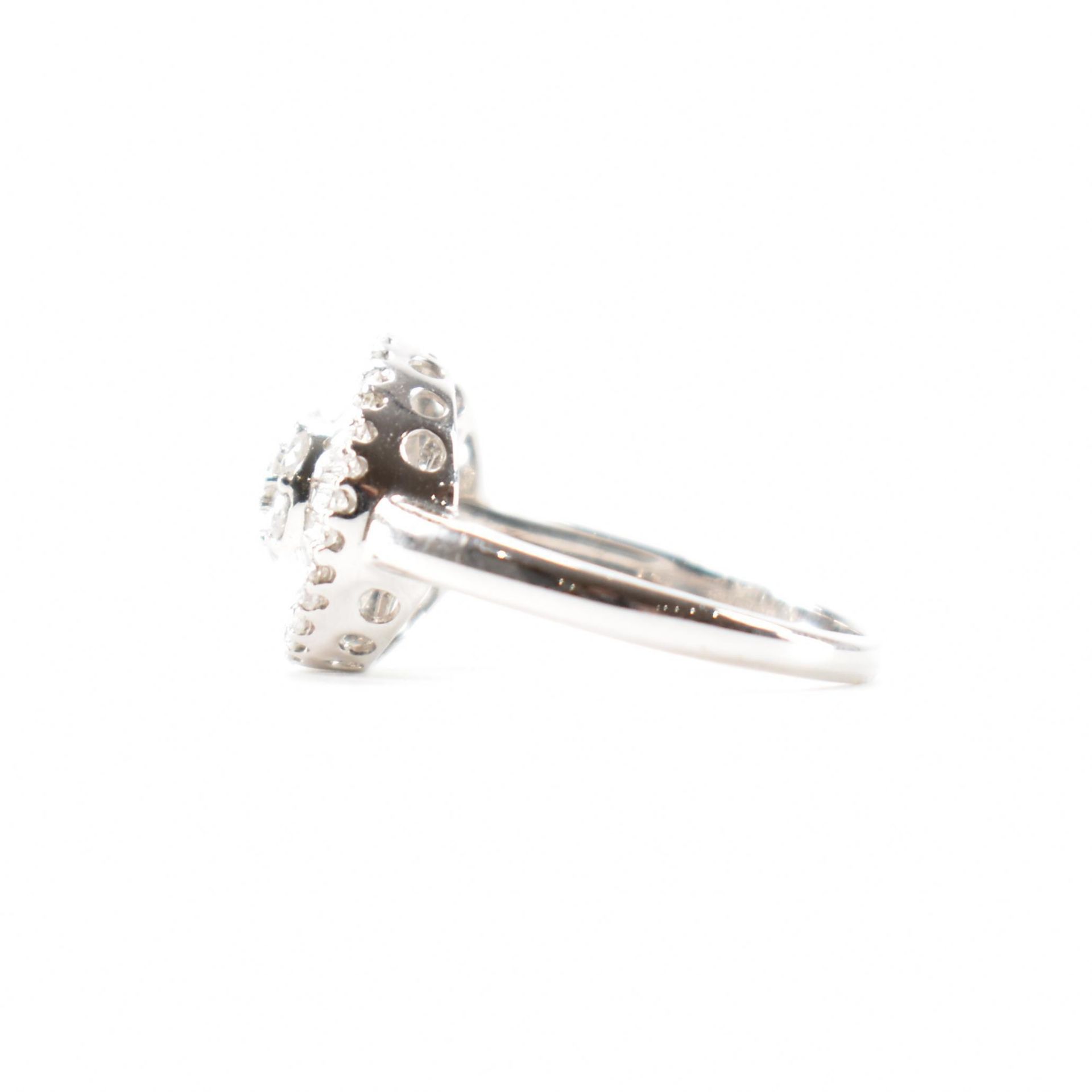 HALLMARKED 18CT WHITE GOLD & DIAMOND CLUSTER RING - Image 2 of 8