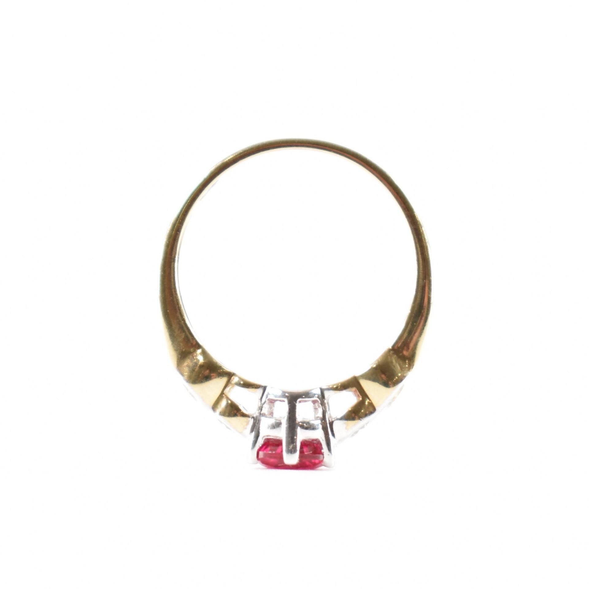 HALLMARKED 9CT GOLD SYNTHETIC RUBY & CZ RING - Image 5 of 8