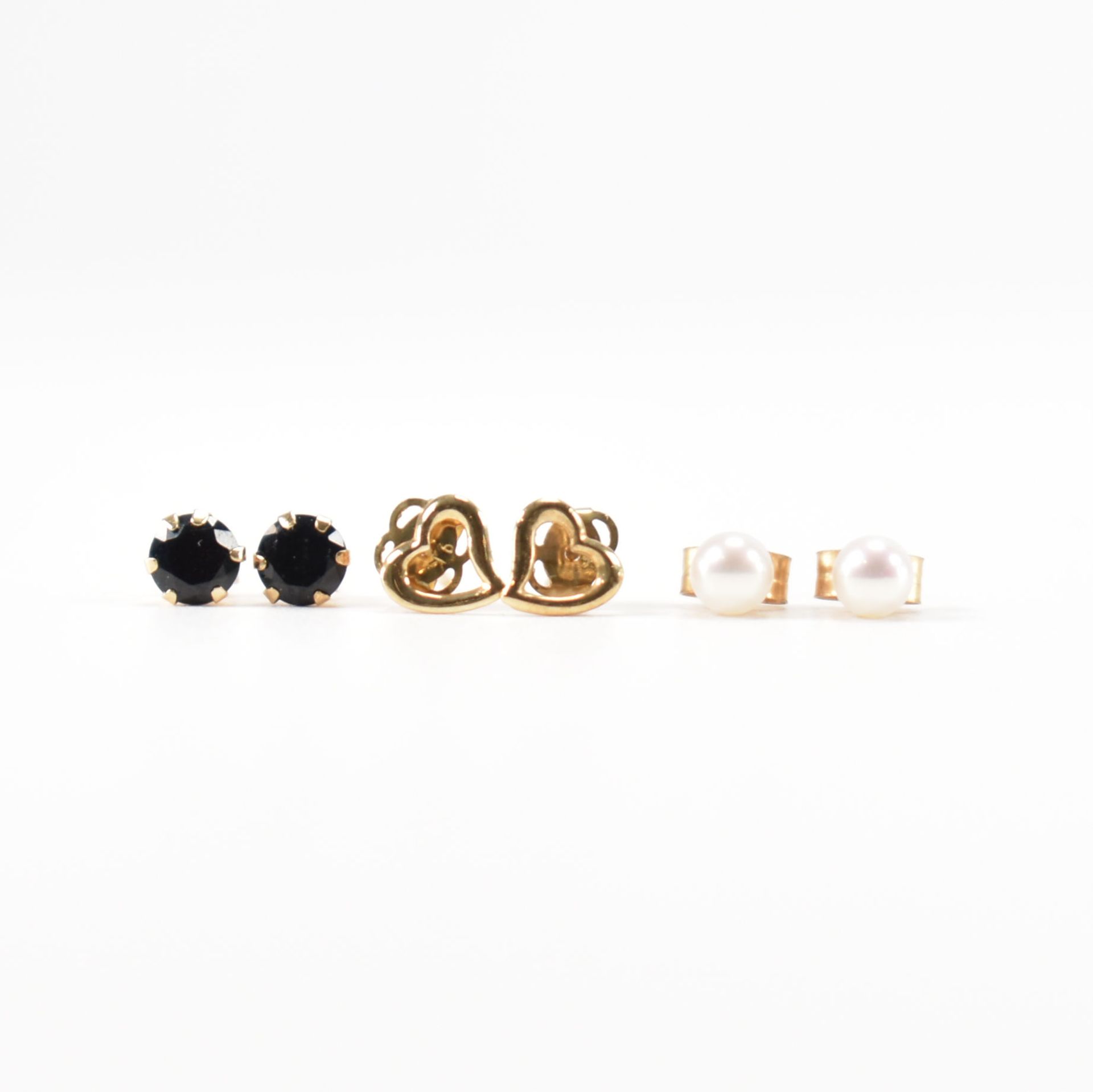 THREE PAIRS OF 9CT GOLD EARRINGS