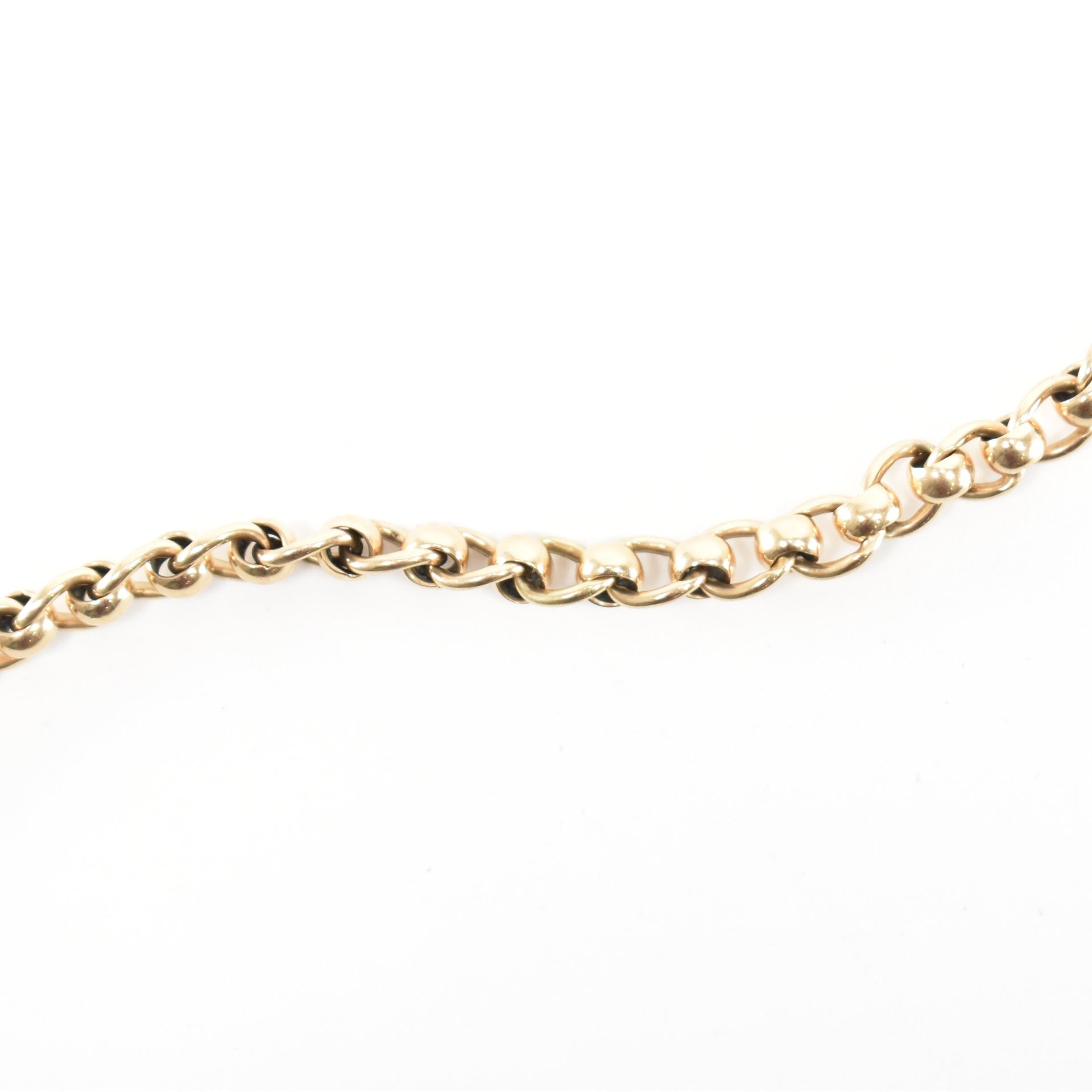 9CT GOLD FANCY LINK WATCH CHAIN BRACELET