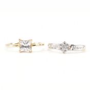TWO HALLMARKED 9CT & CZ RINGS
