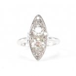 WHITE GOLD & DIAMOND NAVETTE RING